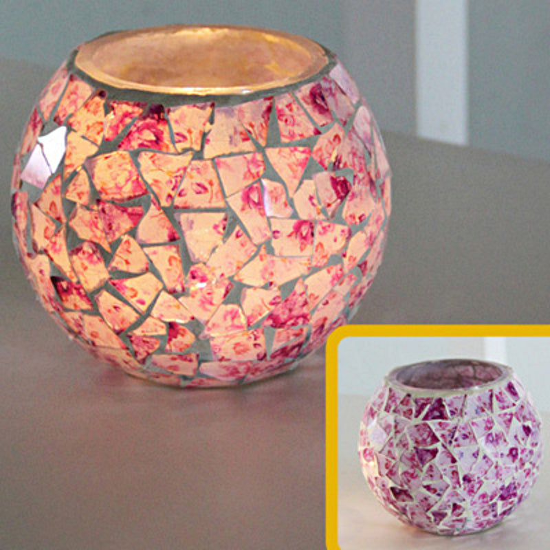 Europäischer Retro Glas Mosaik Teelichthalter