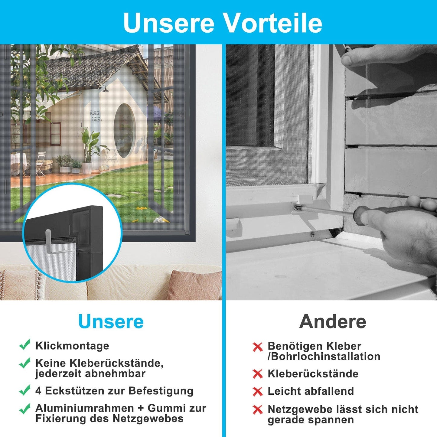 Fliegengitter Fenster Insektenschutz Anthrazit | Karnz