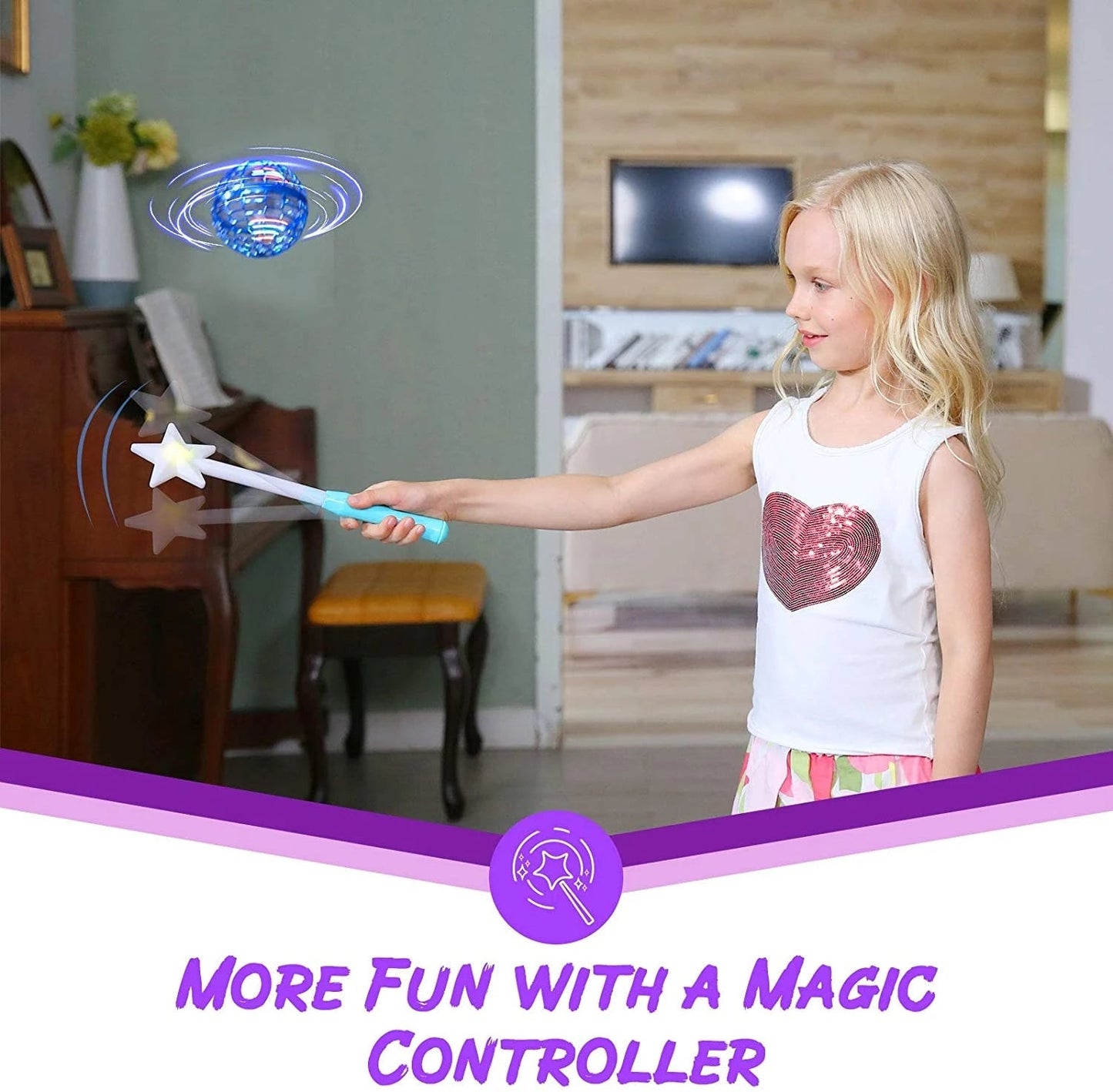 Flynova Pro fliegende Ball Spin Toy Handgesteuertes Drone-Hubschrauber 360 Grad drehendes Mini-UFO mit Licht Kinder Geschenke