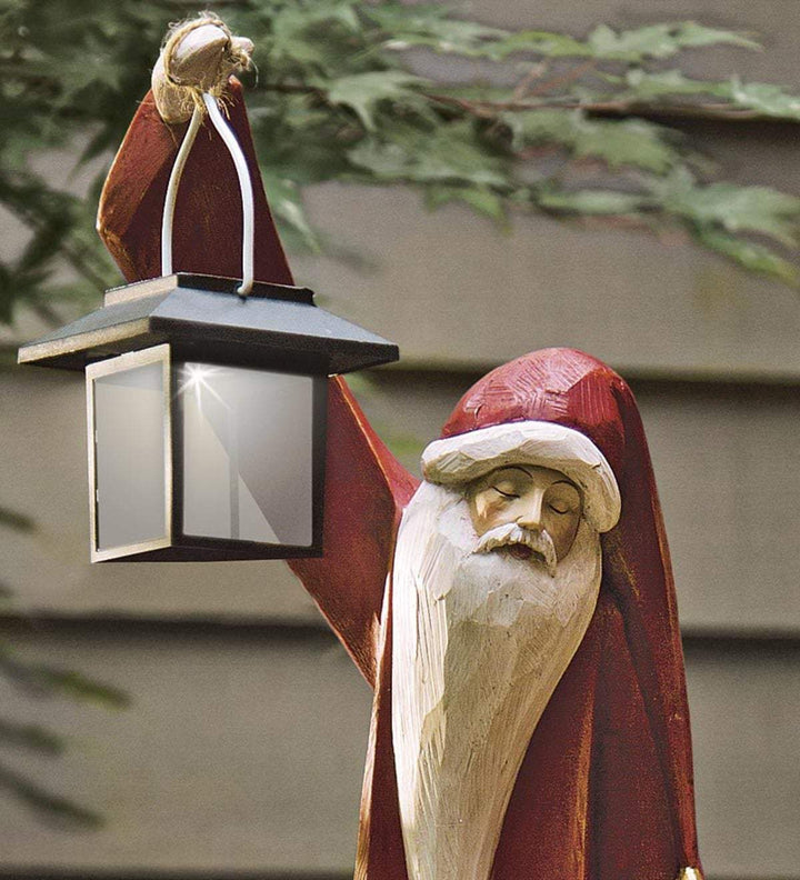 Weihnachtsmann- und Schneemann-Skulptur