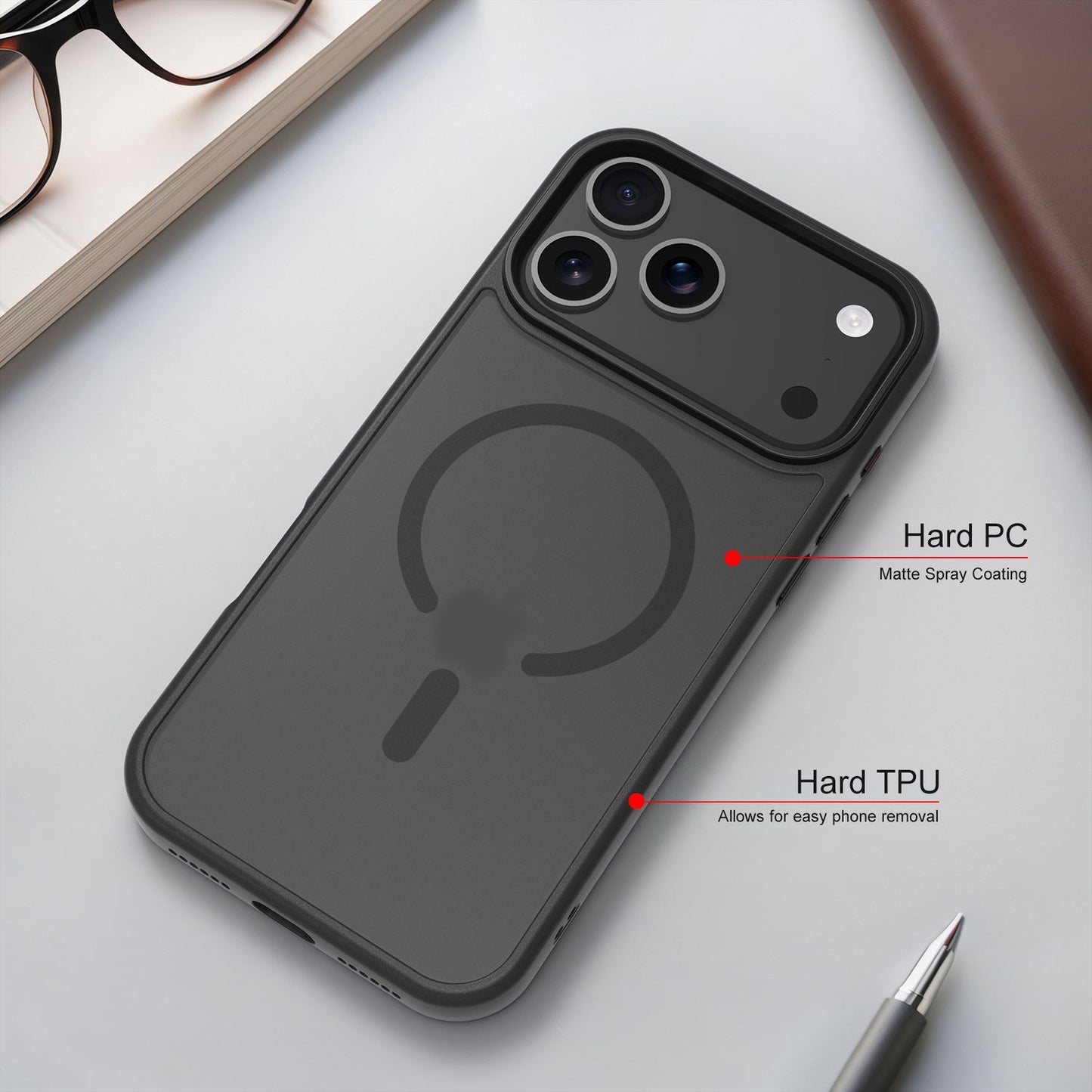 iPhone 17 Pro Max Magnetische Hybrid-Schutzhülle aus TPU-Silikon