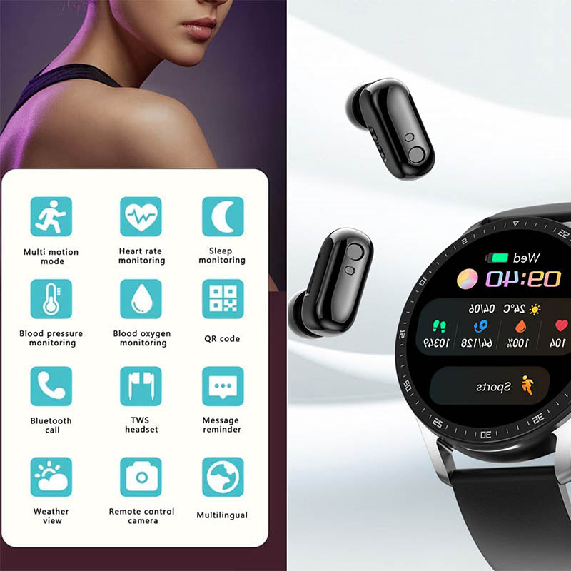 2-in-1 Smartwatch mit Bluetooth-Kopfhörern | Karnz