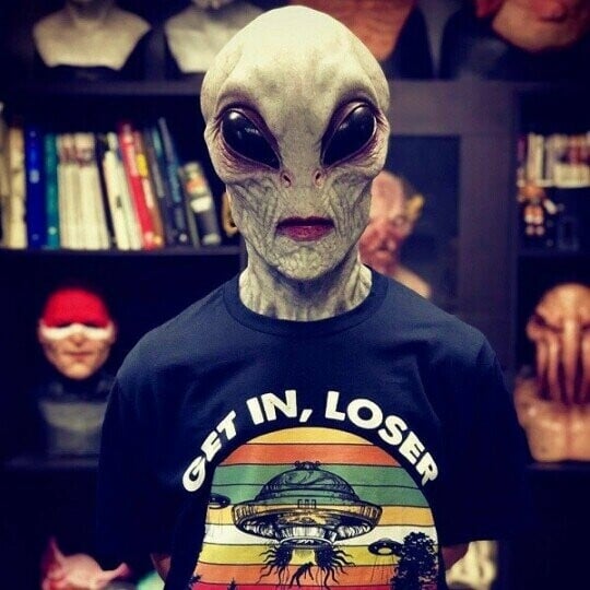 Alien-Maske | Realistisches Halloween-Kostümzubehör | Karnz