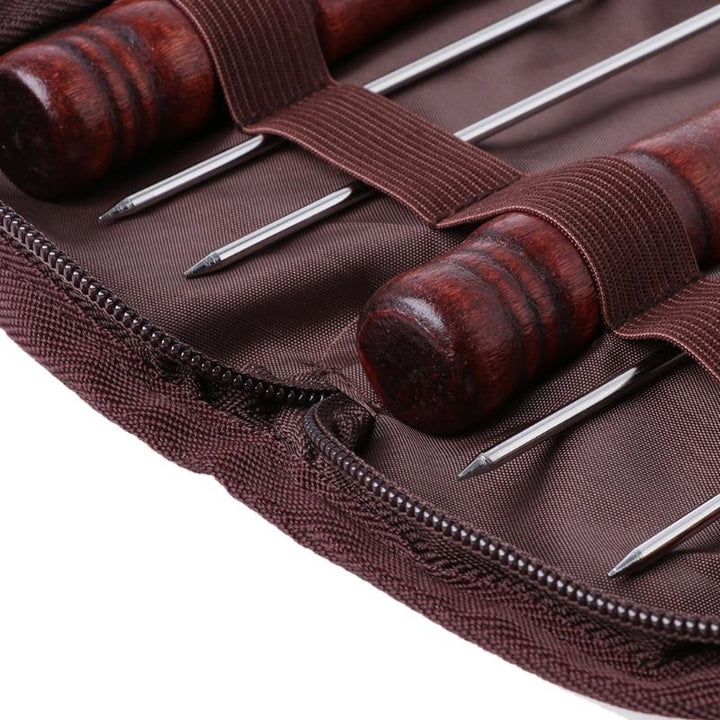 5 Stück Grillgabeln mit Tasche ausziehbare Lagerfeuer-Spieße | Karnz