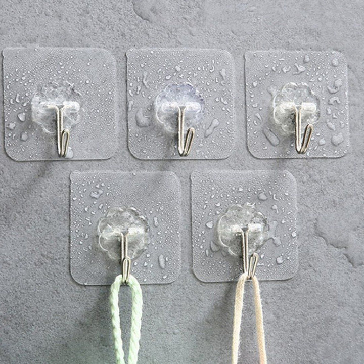 5Stk/Pack Transparent Starker Selbstklebender Wasserdichter Wandhaken | Karnz
