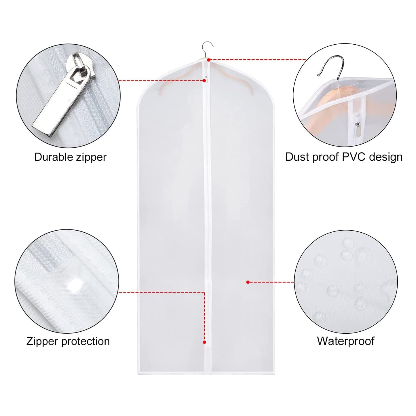 6-teilig: Zilink Transparenter Kleidersack