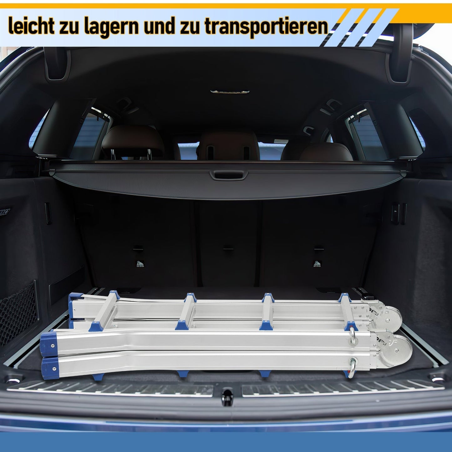 Teleskopleiter Multifunktionsleiter 3 in 1 Aluleiter | Karnz