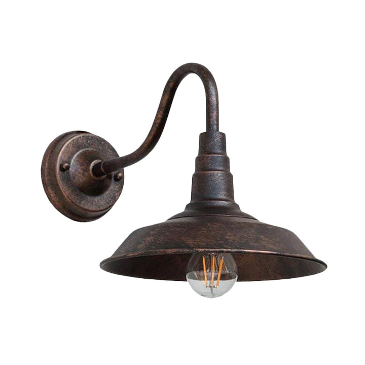 1 Glühbirne Eisen Wandlicht Rustikales Schwarz Finish Scheune Nachttisch Wandlampe mit Gänsehälse Arm | Karnz