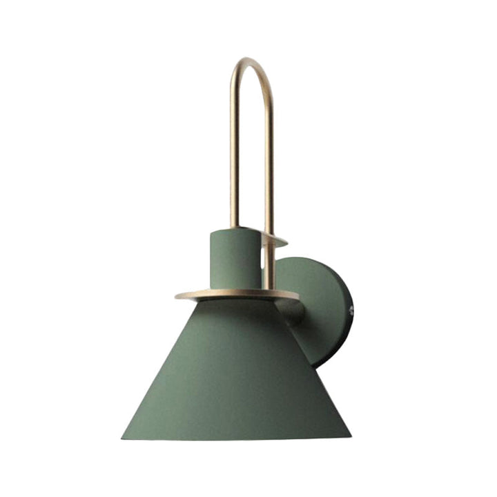 1-Light Wandleuchte Antik Cone Metall Wandmontage in Weiß/Schwarz/Grün mit Griff für Nachttisch | Karnz