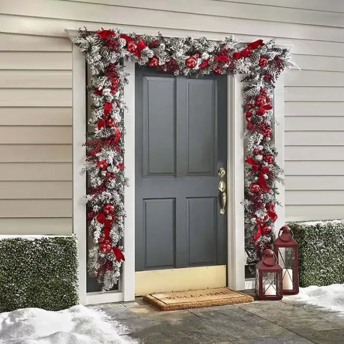 Kabellose, beleuchtete Weihnachtsdekoration | LED-Lichter, automatischer Timer & hochwertige rot-weiße Dekoration