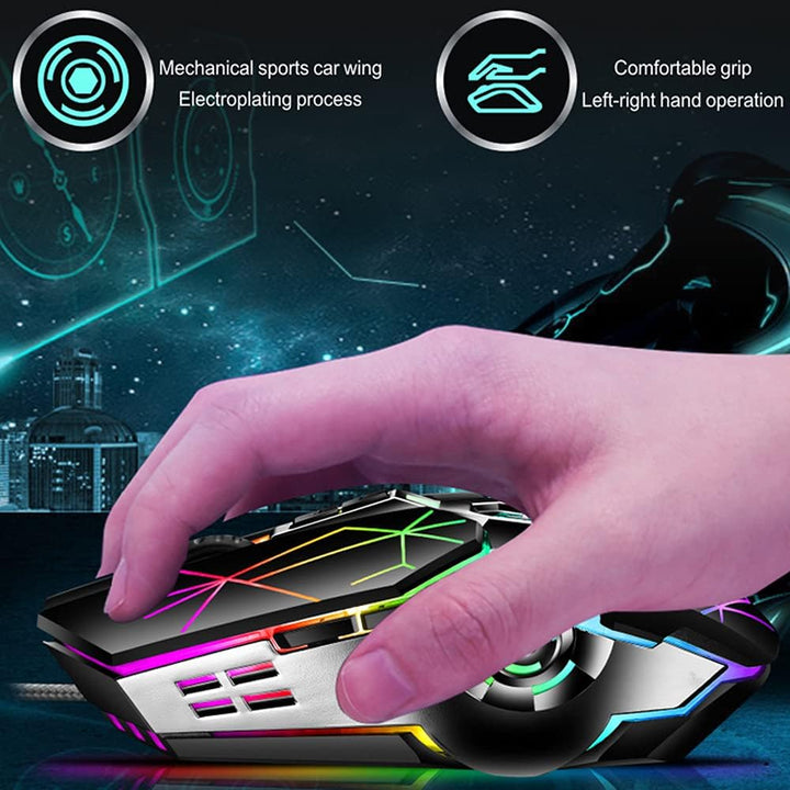 Mechanische Gaming-Tastatur mit 87 Tasten, RGB-Hintergrundbeleuchtung und blauen Schaltern