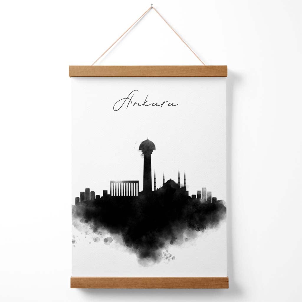 Ankara Aquarell-Skyline-Stadtposter mit Aufhänger