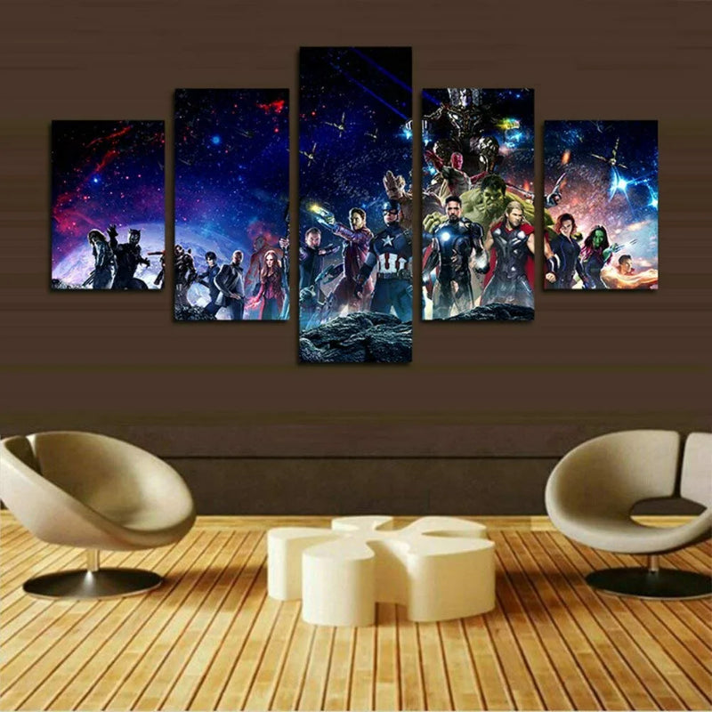 Set mit 5 Infinity War Wandleinwänden