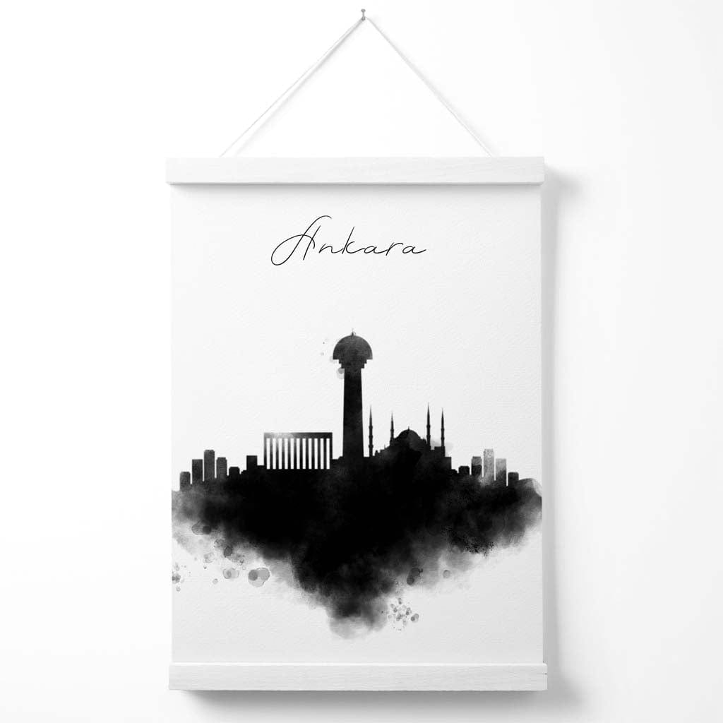 Ankara Aquarell-Skyline-Stadtposter mit Aufhänger