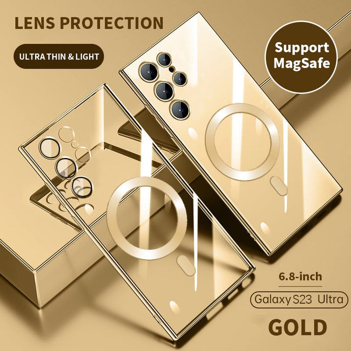 Transparente Luxus-Beschichtung Magnetische Hülle für Samsung