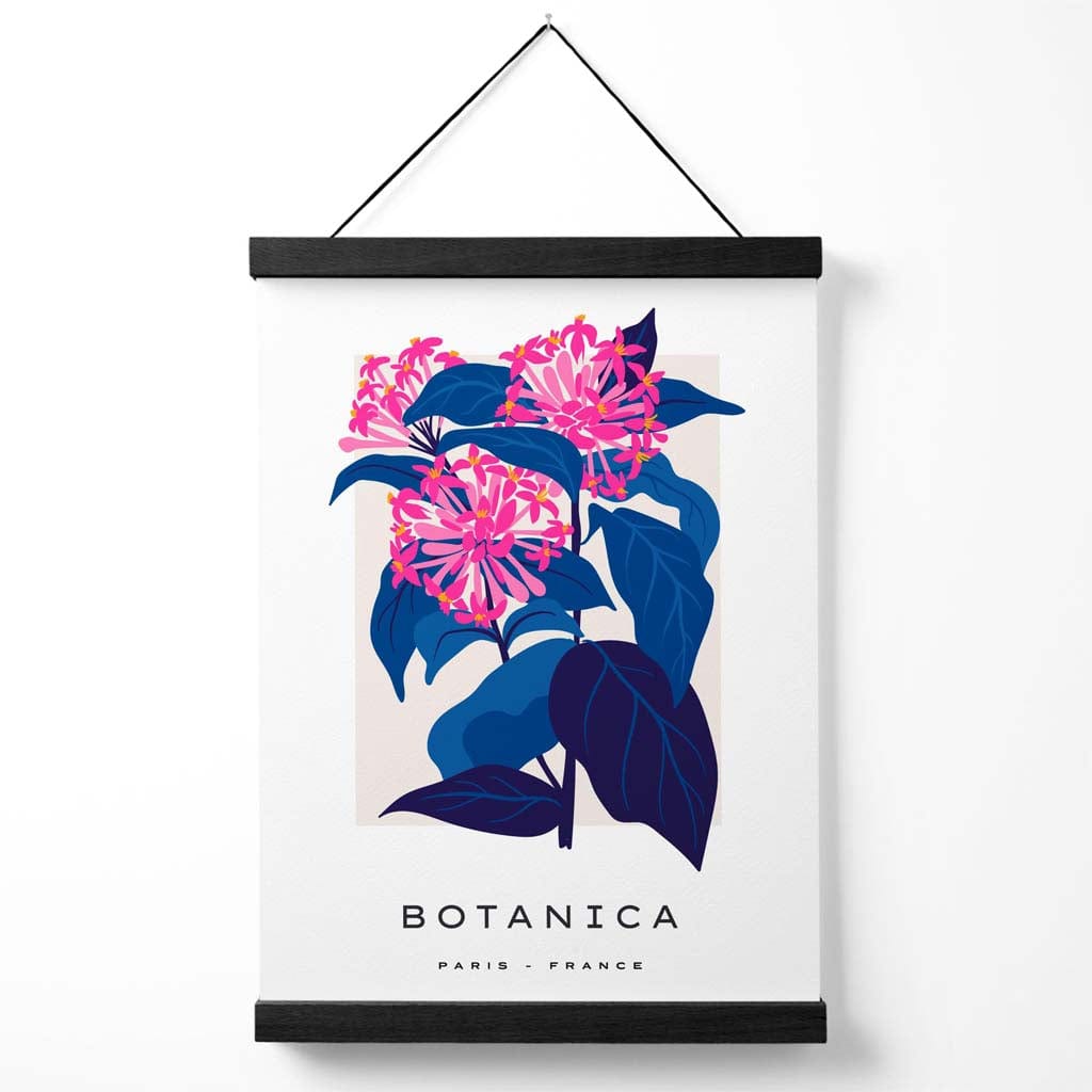Galerieplakat mit blau-rosa Kornblumenmarkt, inklusive Aufhänger