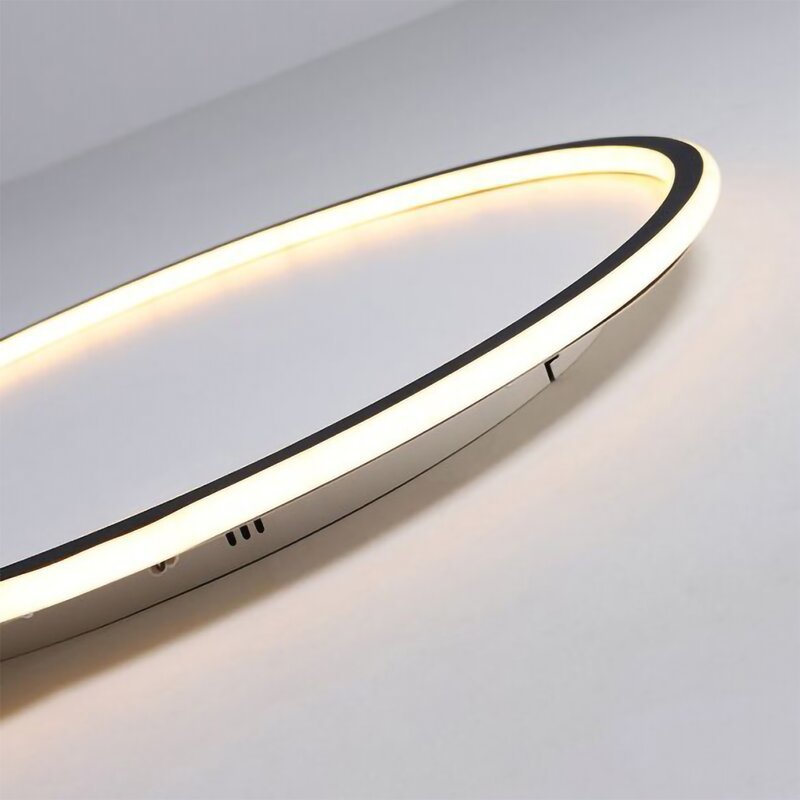 LunaNova - Moderne LED-Deckenleuchte Metall/Acryl für Wohnzimmer und Schlafzimmer, Schwarz/Weiß Design | Karnz