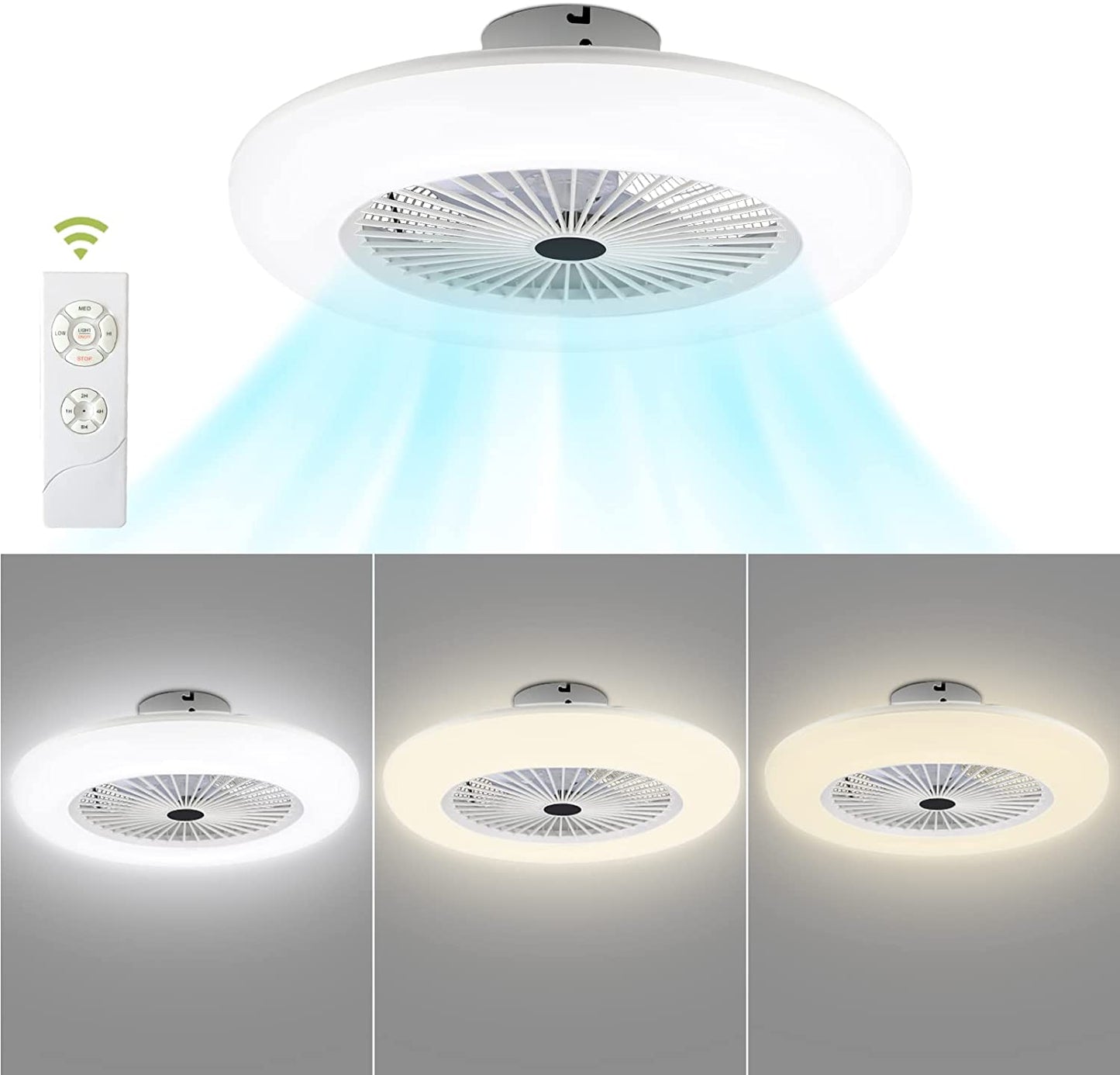 Deckenventilator mit Beleuchtung 80W mit Fernbedienung | Karnz