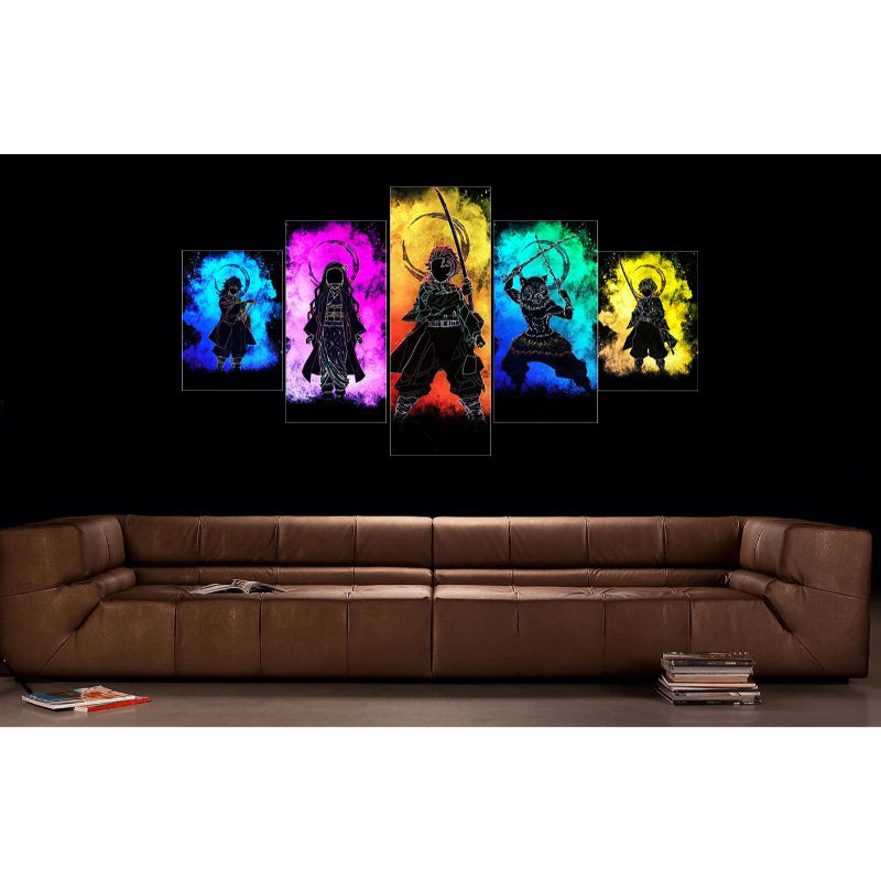 5-teilige Tanjiro Anime Leinwand Wandkunst Malerei