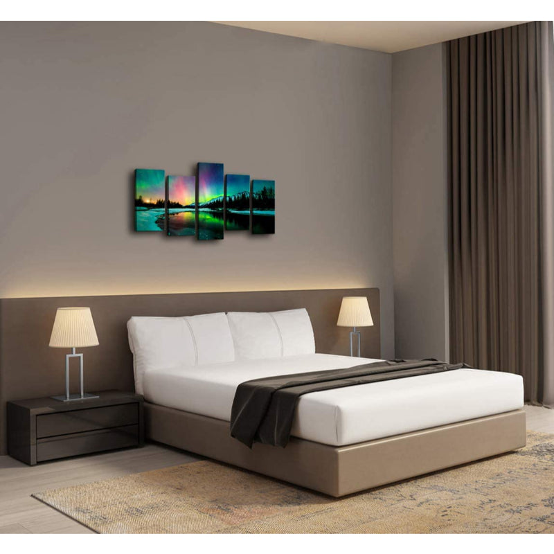 5-teiliges Aurora-Leinwand-Wandkunstgemälde