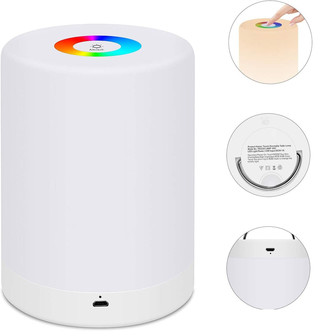 Dimmbare Tragbare LED-Lampe – Farbwechsel Tischlampe mit Touch Steuerung für Gemütliche Beleuchtung | Karnz