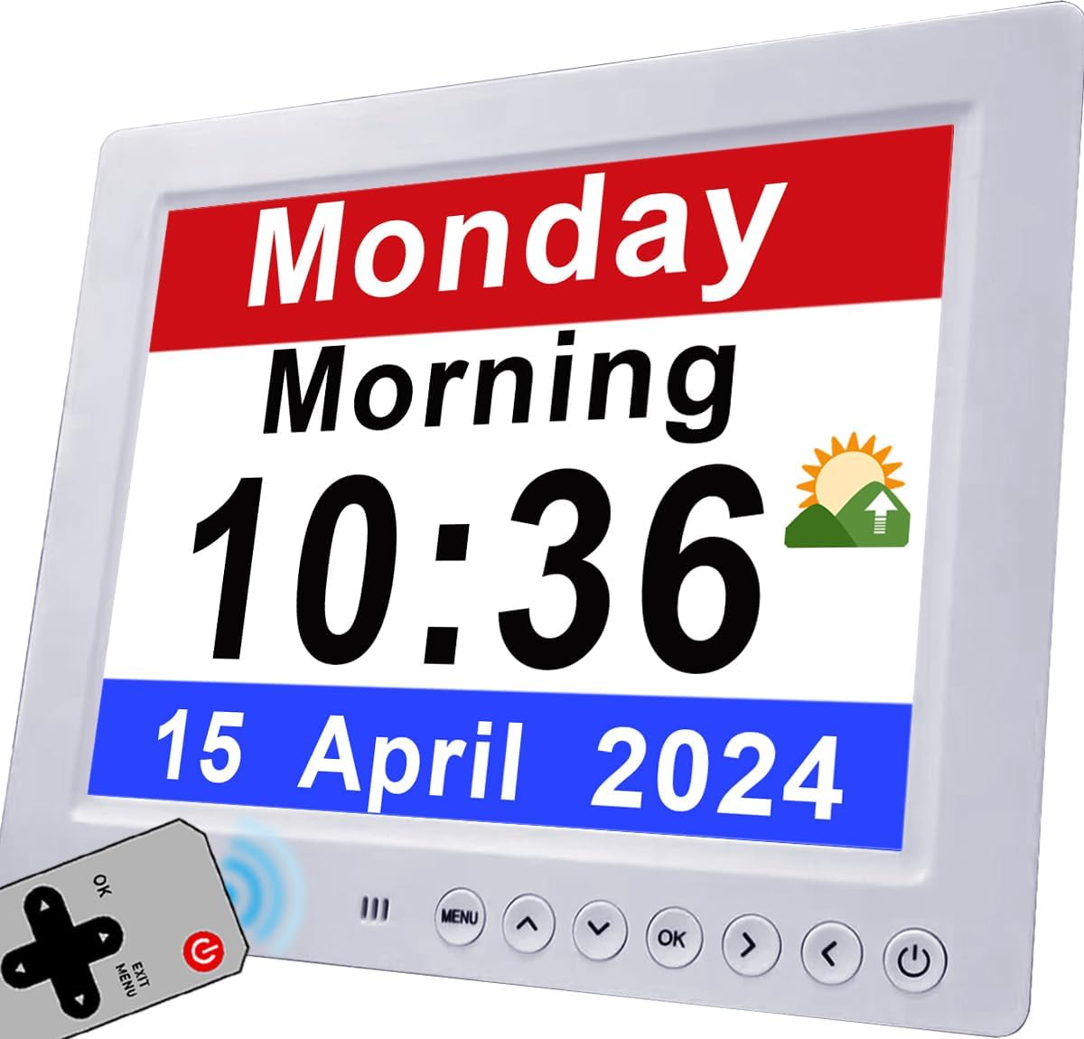 11,5-Zoll-Digitaluhr mit Kalender und 19 Erinnerungen – Claryon
