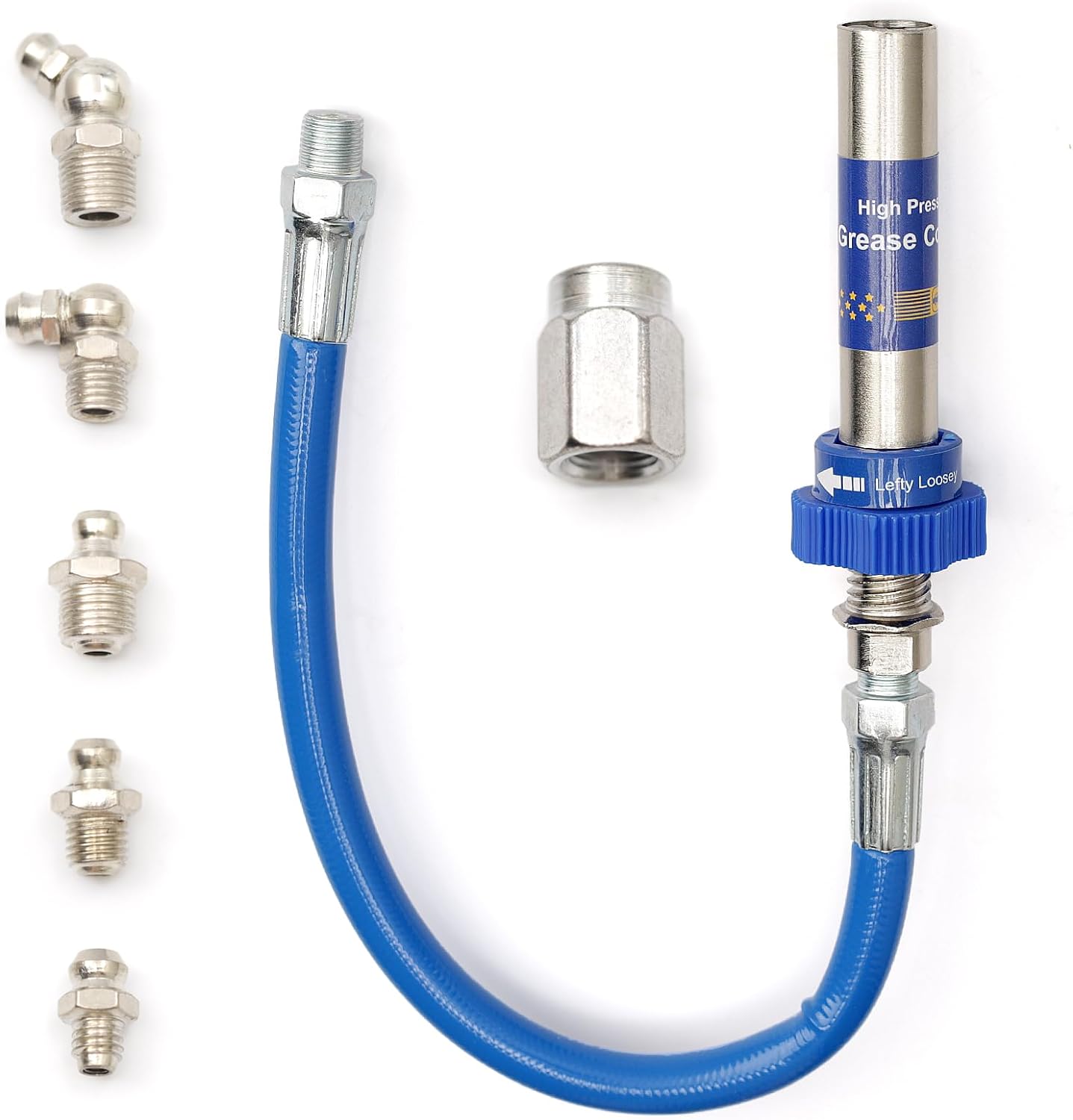 Hochdruck-Fettkupplung - Schwerlast-Fittings-Adapter für Fettpressen, schnelles Verriegeln und Lösen von Düsen (Universelle Passform) Karnz
