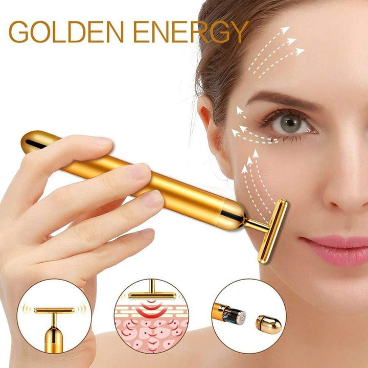 Gesicht T-Bar Gold-Massager | Karnz