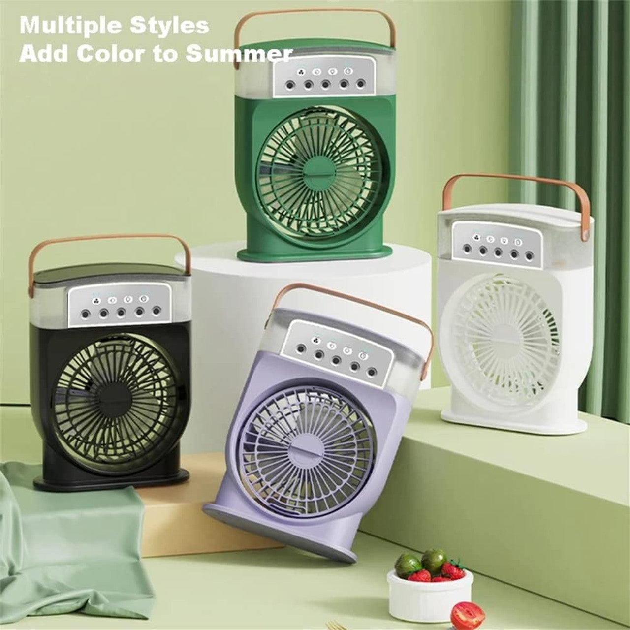 Portabler Airconditioner Ventilator, Mini Verdunstungs-Klimaanlage mit 7 Farben LED | Karnz