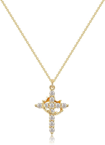 Karnz | Elegante 18K Gold Cubic Zirconia Kreuzkette
