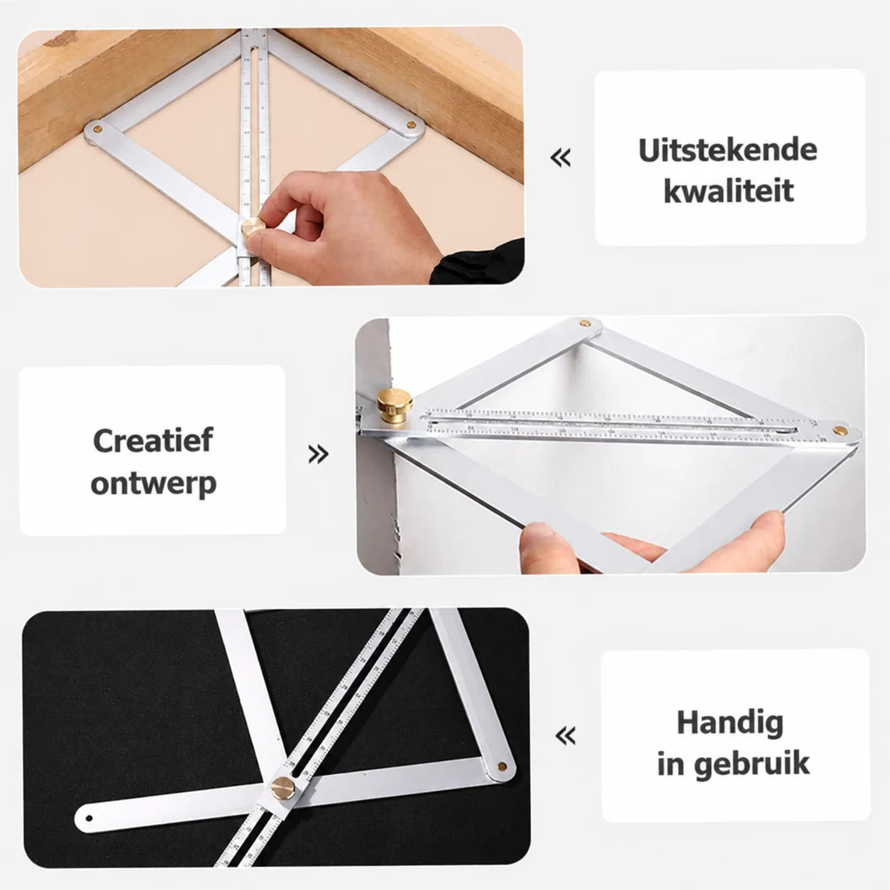 Verstellbares Winkellineal aus Legierung, 45 cm | Karnz