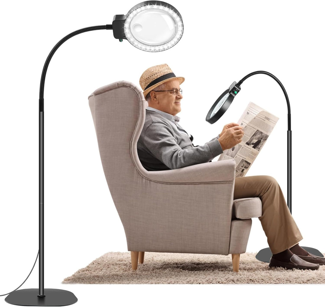 Vollseitenlupe mit LED-Licht – Hands-Free Lesehilfe für Bücher, Handarbeiten & Hobbys