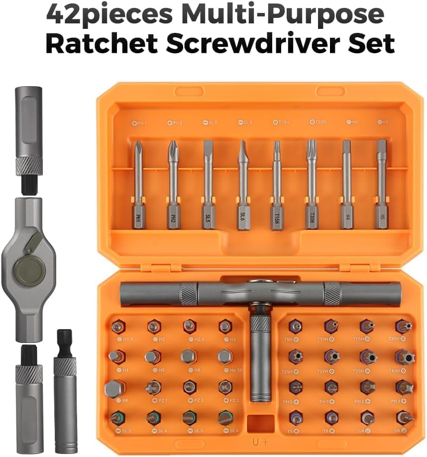 42-in-1 Magnetschraubendreher-Set – Präzisions-Reparaturwerkzeug-Set mit Bits und Griff – Fixaro