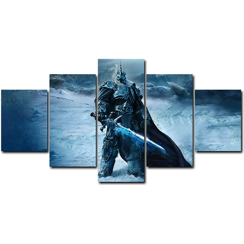 5-teilige Lich King Leinwand Wandkunst Malerei