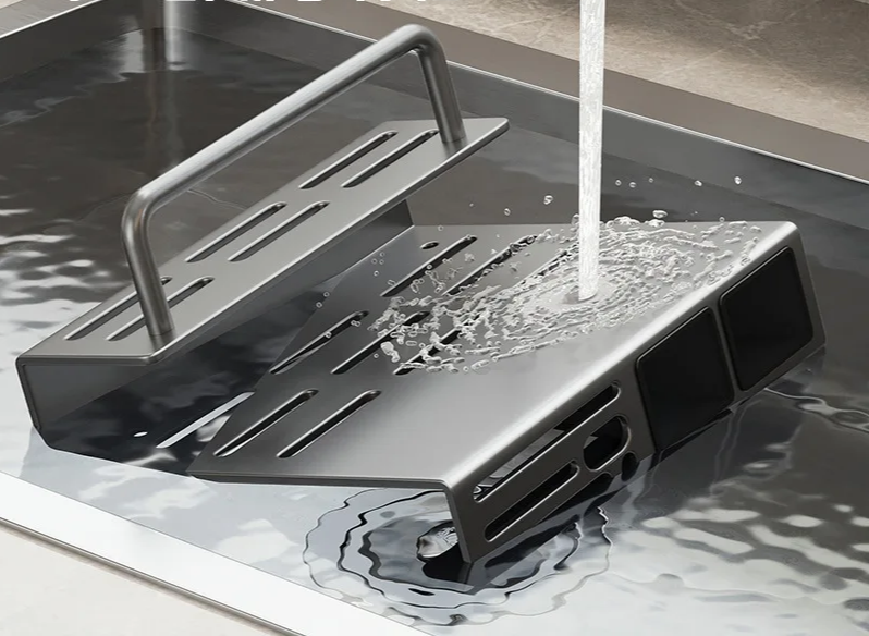 ChefSpace Wandmontierter Messerhalter mit Aufbewahrung für Schneidebretter – Edelstahl Karnz