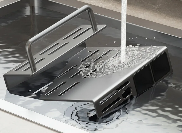 ChefSpace Wandmontierter Messerhalter mit Aufbewahrung für Schneidebretter – Edelstahl Karnz