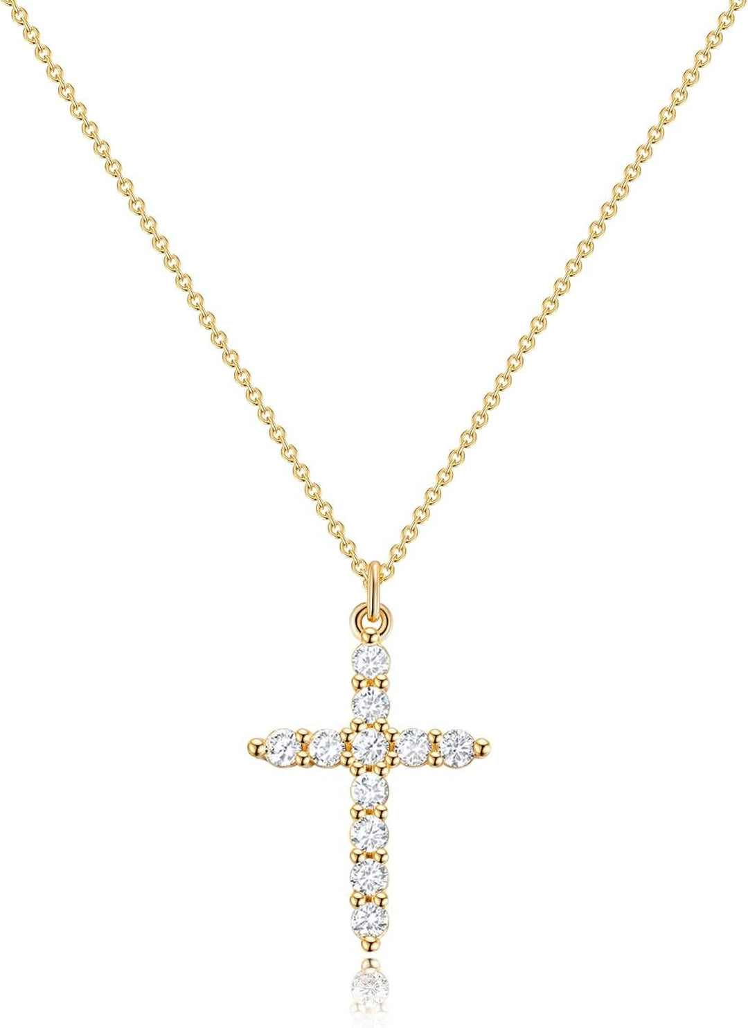 Karnz | Elegante 18K Gold Cubic Zirconia Kreuzkette