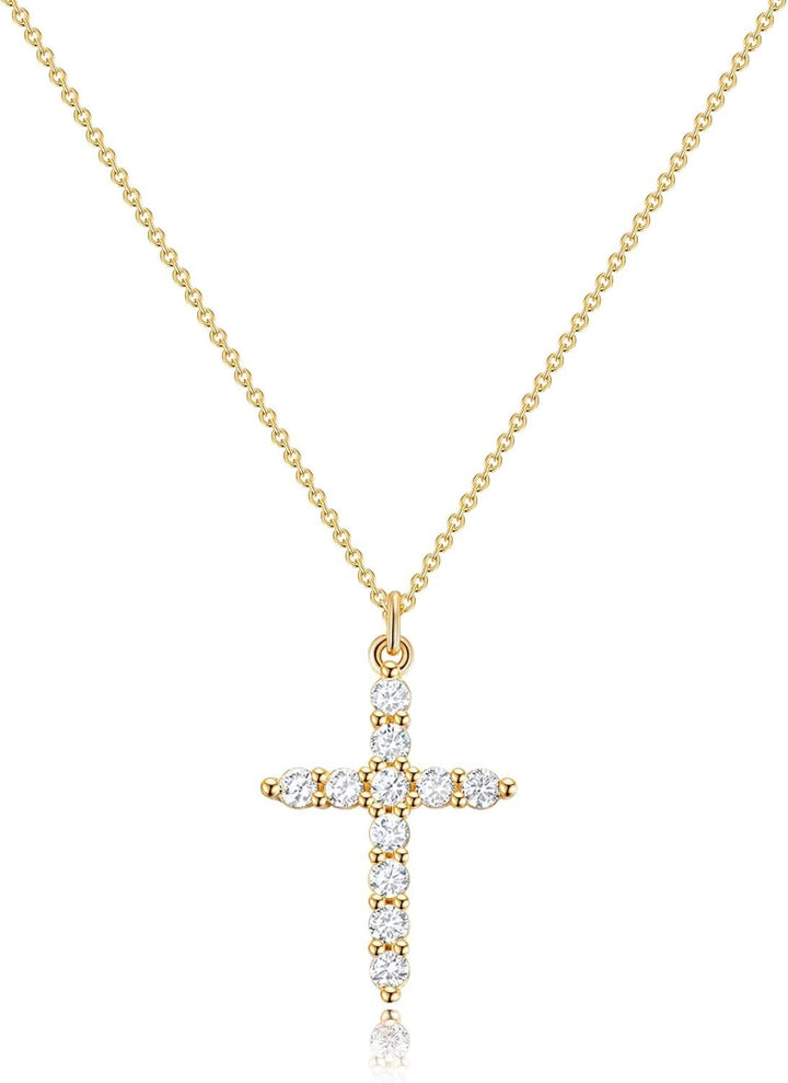 Karnz | Elegante 18K Gold Cubic Zirconia Kreuzkette