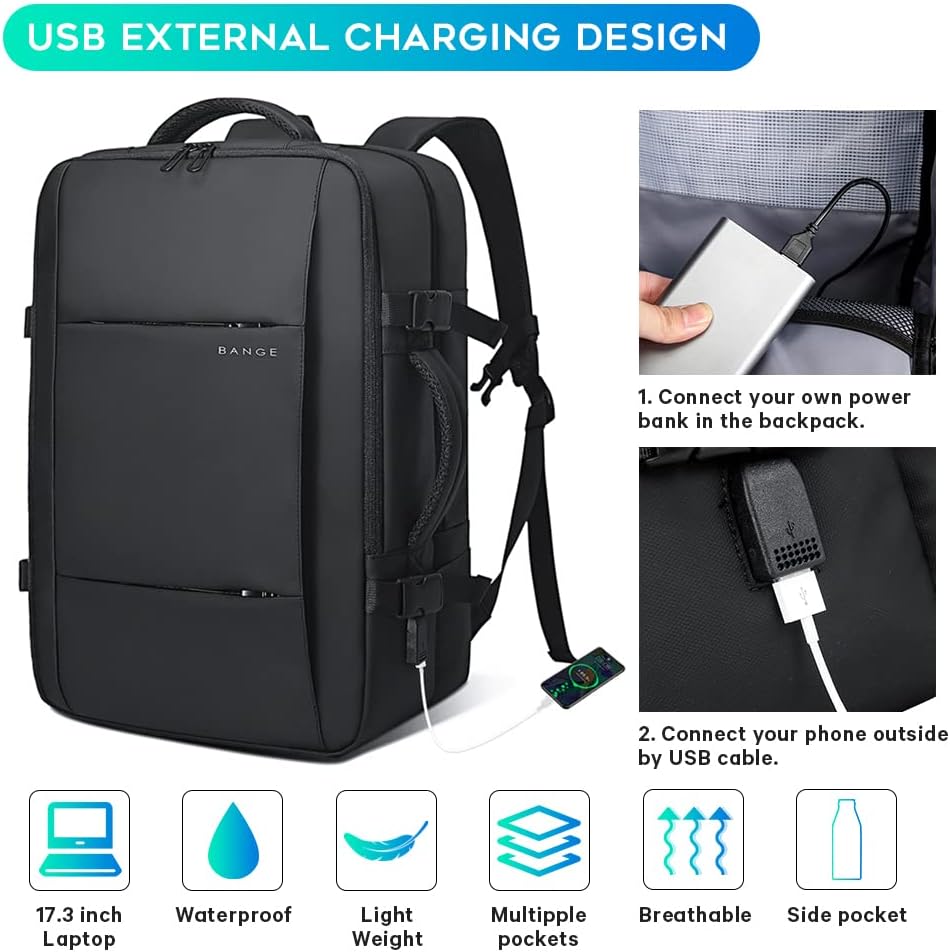 Erweiterbarer 26–45L wasserdichter Reisen-Rucksack mit Laptop-Fach & Duffle-Trage | Karnz
