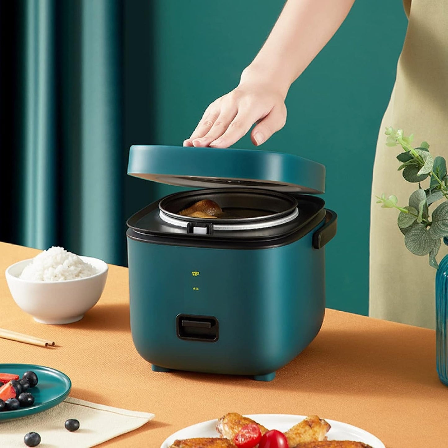 MiniChef 1,2L Reiskocher – Kompakter Multikocher mit Dampfgarfunktion und Ein-Knopf-Steuerung | Karnz