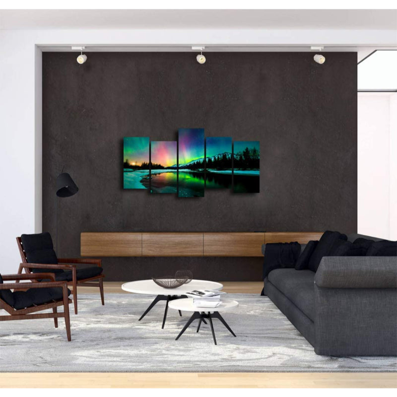 5-teiliges Aurora-Leinwand-Wandkunstgemälde