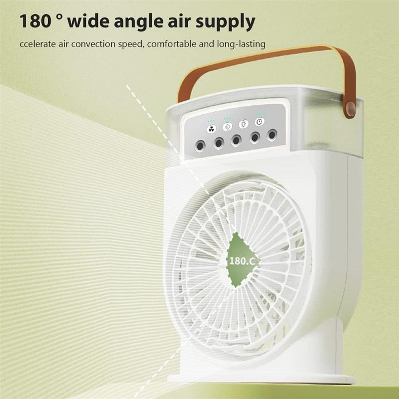 Portabler Airconditioner Ventilator, Mini Verdunstungs-Klimaanlage mit 7 Farben LED | Karnz