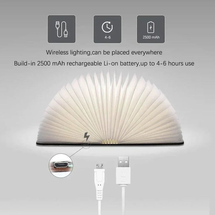 Faltbare Buchlampe mit warmem LED-Licht - StoryGlow | Karnz