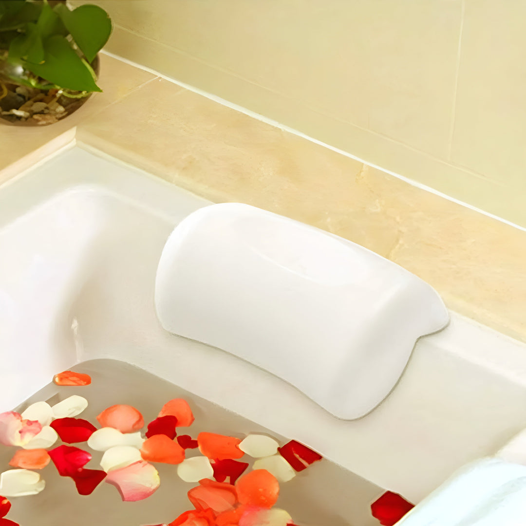 Badewannen-Kissen – Wasserdicht & Rutschfest | Weiches Memory-Schaum Kopf- & Rückenkissen mit Saugnäpfen | Karnz