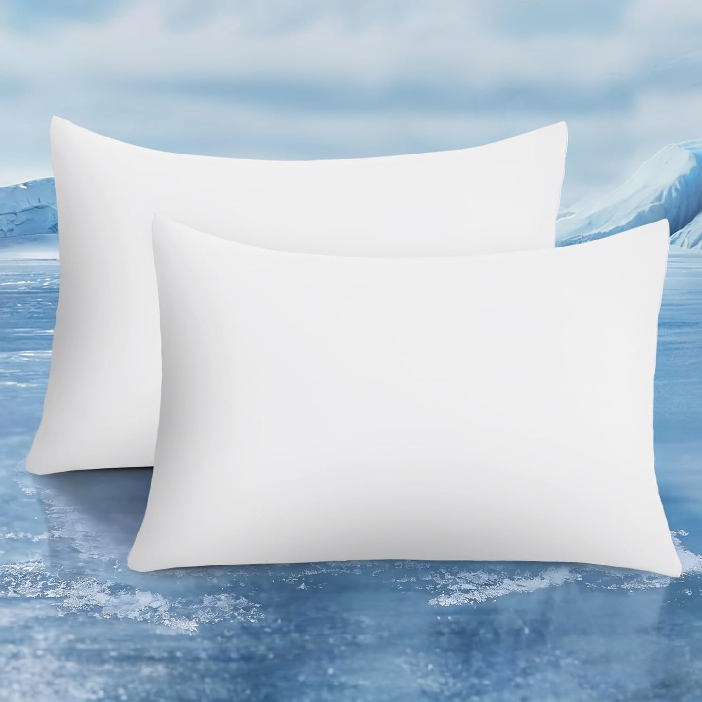 2-Pack Premium Seidene Super Kühlende Weiße Kissenbezüge – Extreme Q-Max 0.5 | Karnz