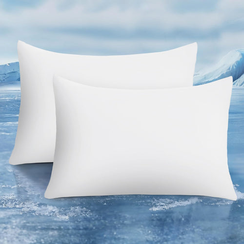 2-Pack Premium Seidene Super Kühlende Weiße Kissenbezüge – Extreme Q-Max 0.5 | Karnz