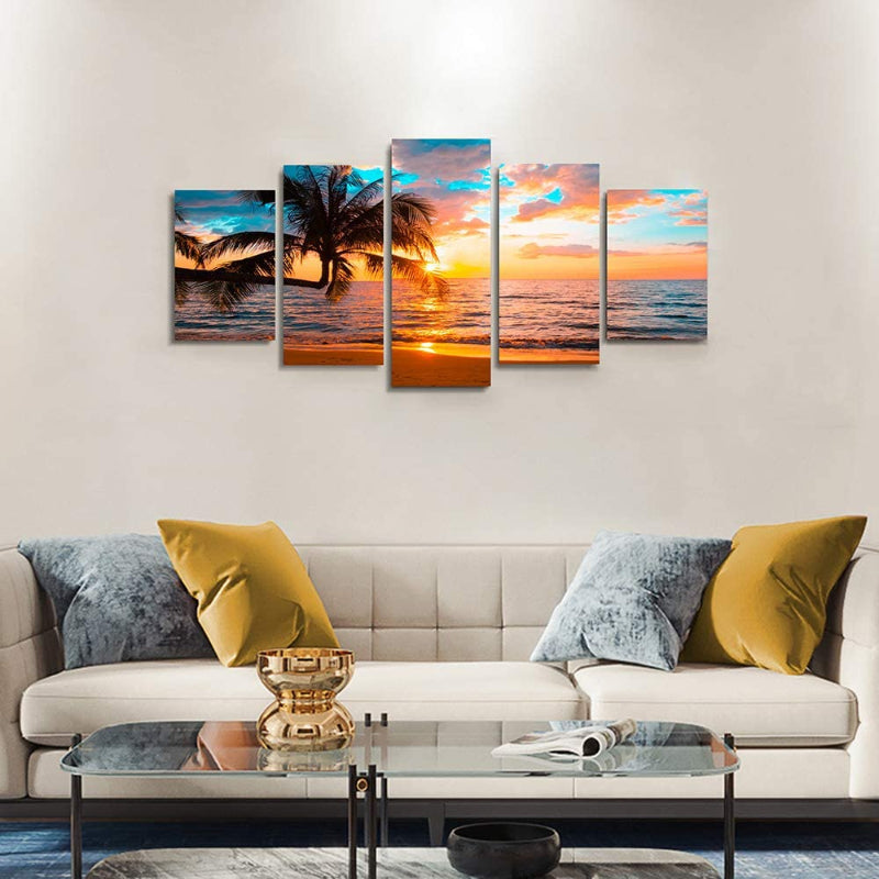 5-Teiliges Abstraktes Strand - Leinwand Wandkunst Gemälde
