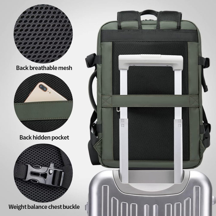 Erweiterbarer 26–45L wasserdichter Reisen-Rucksack mit Laptop-Fach & Duffle-Trage | Karnz