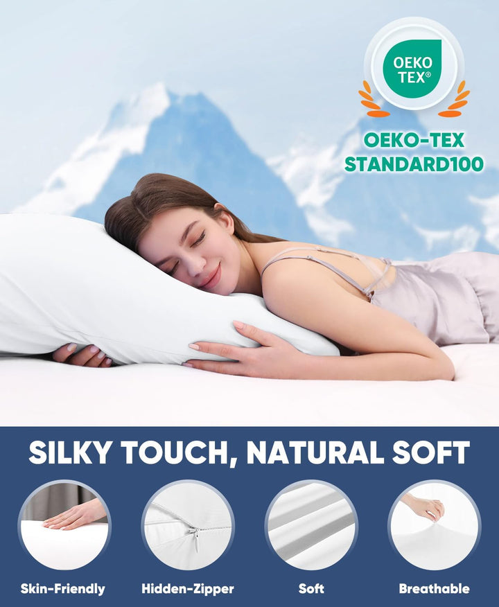 2-Pack Premium Seidene Super Kühlende Weiße Kissenbezüge – Extreme Q-Max 0.5 | Karnz