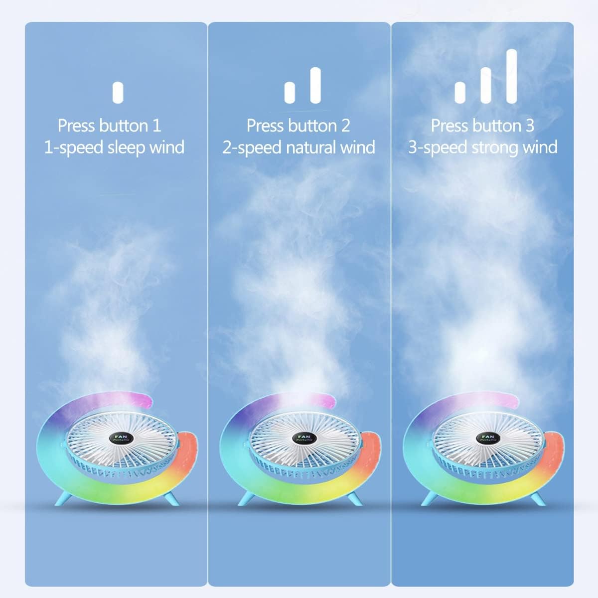 Multifunktionaler bunter Schreibtischventilator | Karnz